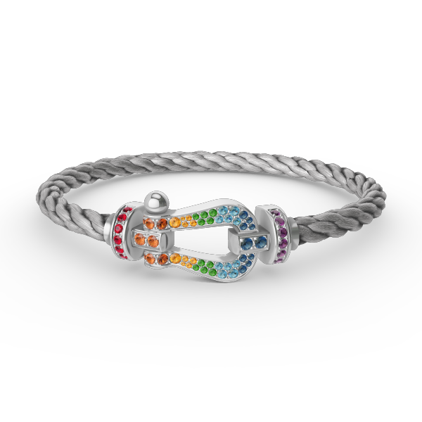 [Angela Jewellery]FORC LARGE HORSESHOE  COLORED DIAMOND BRACELET SILVER