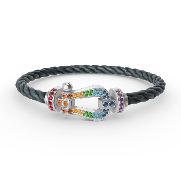 [Angela Jewellery]FORC LARGE HORSESHOE  COLORED DIAMOND BRACELET SILVER