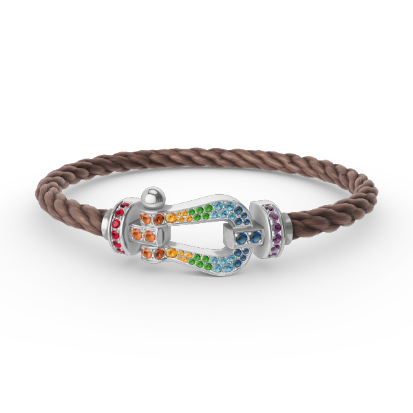 [Angela Jewellery]FORC LARGE HORSESHOE  COLORED DIAMOND BRACELET SILVER