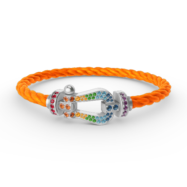 [Angela Jewellery]FORC LARGE HORSESHOE  COLORED DIAMOND BRACELET SILVER