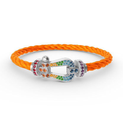 [Angela Jewellery]FORC LARGE HORSESHOE  COLORED DIAMOND BRACELET SILVER