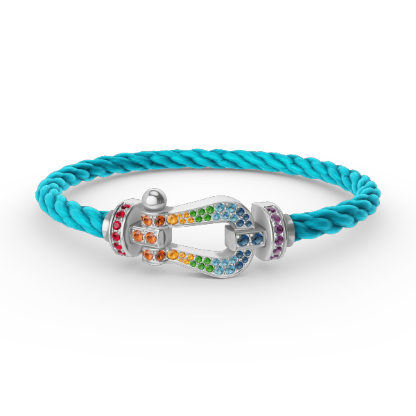 [Angela Jewellery]FORC LARGE HORSESHOE  COLORED DIAMOND BRACELET SILVER