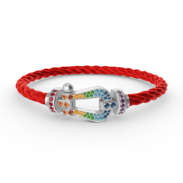 [Angela Jewellery]FORC LARGE HORSESHOE  COLORED DIAMOND BRACELET SILVER