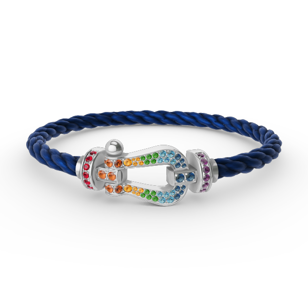 [Angela Jewellery]FORC LARGE HORSESHOE  COLORED DIAMOND BRACELET SILVER