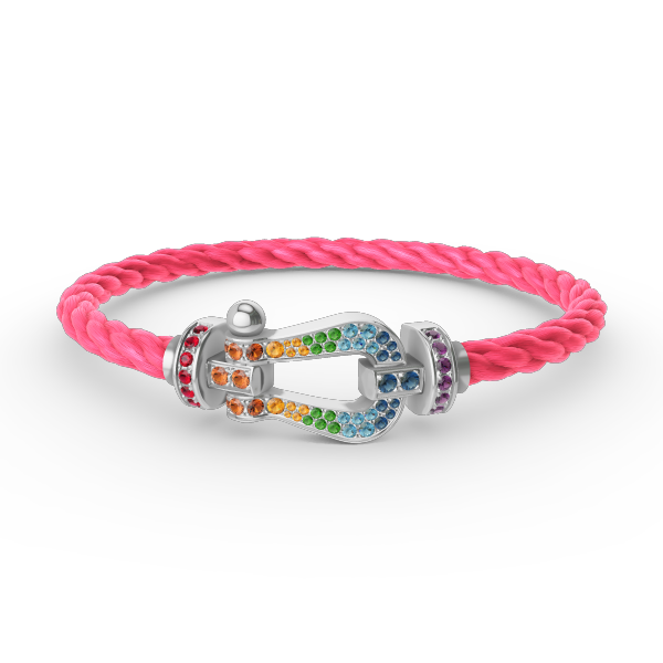 [Angela Jewellery]FORC LARGE HORSESHOE  COLORED DIAMOND BRACELET SILVER