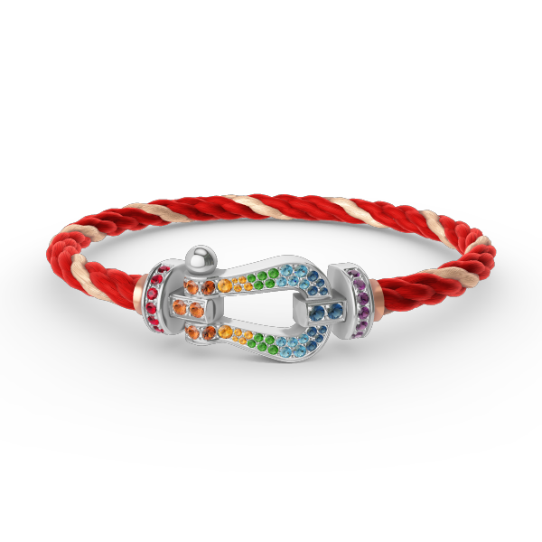 [Angela Jewellery]FORC LARGE HORSESHOE  COLORED DIAMOND BRACELET SILVER
