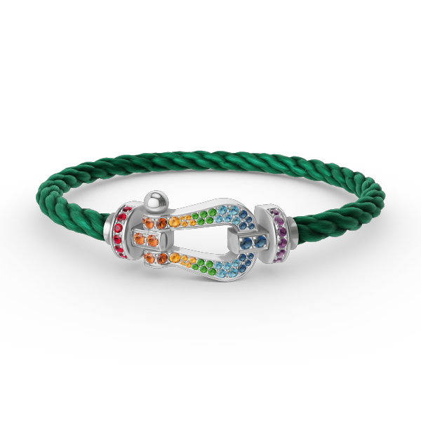 [Angela Jewellery]FORC LARGE HORSESHOE  COLORED DIAMOND BRACELET SILVER