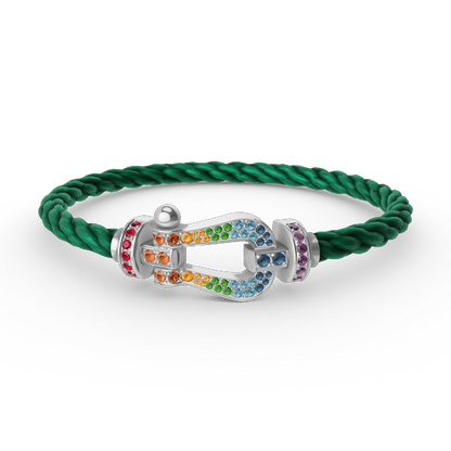 [Angela Jewellery]FORC LARGE HORSESHOE  COLORED DIAMOND BRACELET SILVER