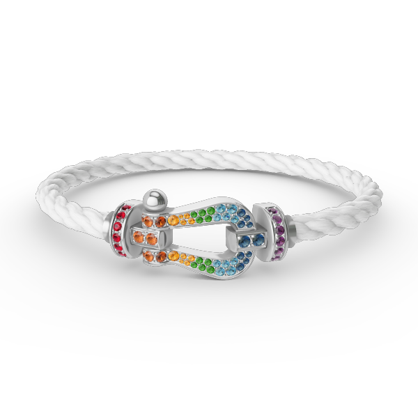 [Angela Jewellery]FORC LARGE HORSESHOE  COLORED DIAMOND BRACELET SILVER