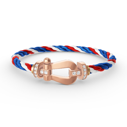 [Angela Jewellery]FORCE LARGE HORSESHOE HALF DIAMOND BRACELET ROSE GOLD