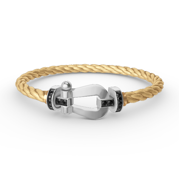 [Angela Jewellery]FORCE LARGE HORSESHOE BLACK DIAMOND BRACELET SILVER