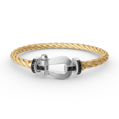 [Angela Jewellery]FORCE LARGE HORSESHOE BLACK DIAMOND BRACELET SILVER