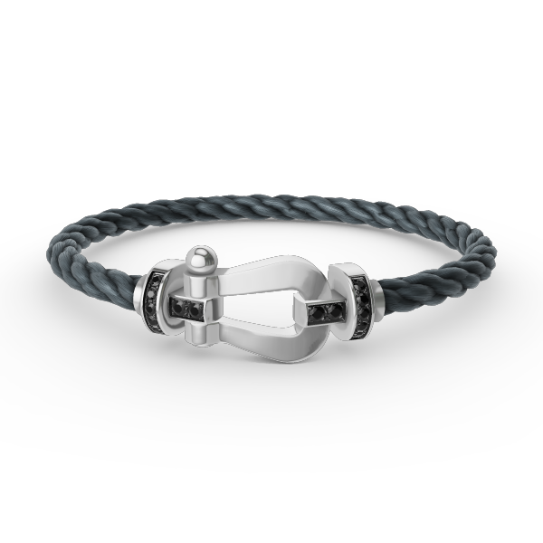 [Angela Jewellery]FORCE LARGE HORSESHOE BLACK DIAMOND BRACELET SILVER
