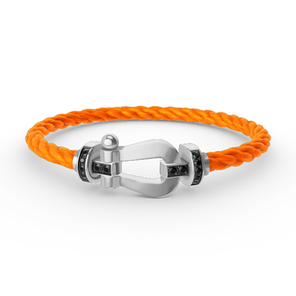 [Angela Jewellery]FORCE LARGE HORSESHOE BLACK DIAMOND BRACELET SILVER