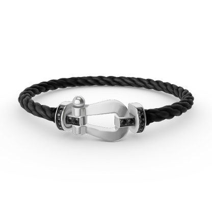 [Angela Jewellery]FORCE LARGE HORSESHOE BLACK DIAMOND BRACELET SILVER