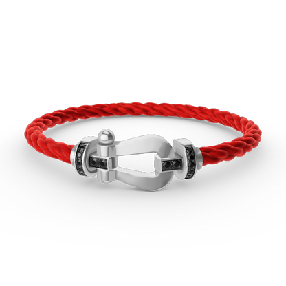 [Angela Jewellery]FORCE LARGE HORSESHOE BLACK DIAMOND BRACELET SILVER
