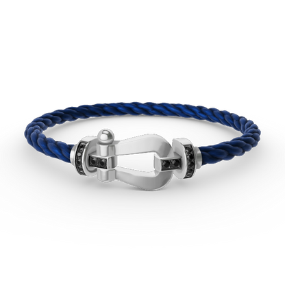 [Angela Jewellery]FORCE LARGE HORSESHOE BLACK DIAMOND BRACELET SILVER