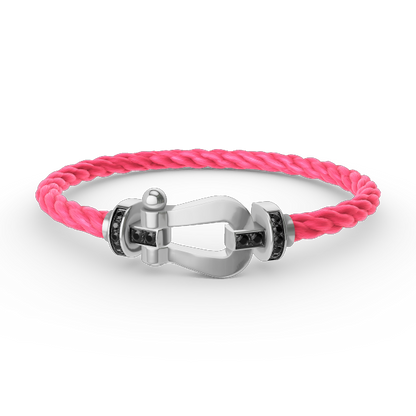 [Angela Jewellery]FORCE LARGE HORSESHOE BLACK DIAMOND BRACELET SILVER