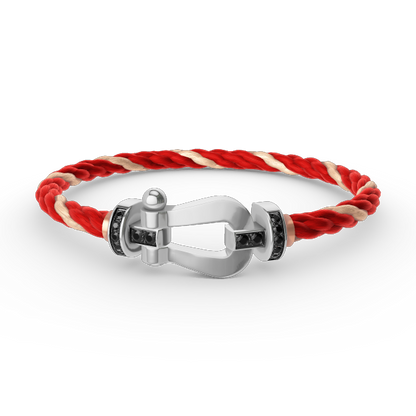 [Angela Jewellery]FORCE LARGE HORSESHOE BLACK DIAMOND BRACELET SILVER