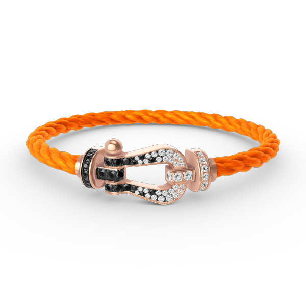 [Angela Jewellery]FORCE LARGE HORSESHOE BLACK WHITE DIAMOND BRACELET ROSE GOLD