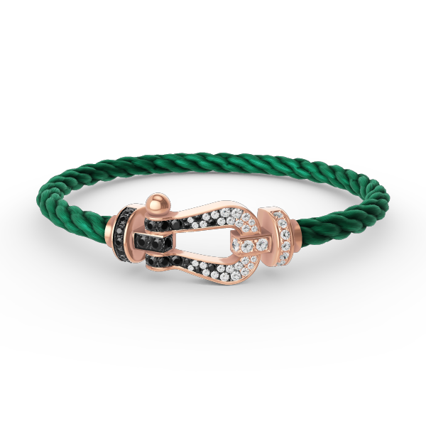 [Angela Jewellery]FORCE LARGE HORSESHOE BLACK WHITE DIAMOND BRACELET ROSE GOLD