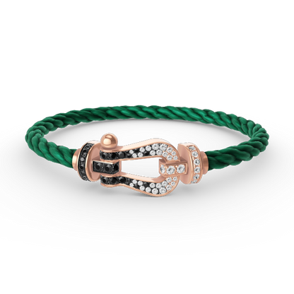 [Angela Jewellery]FORCE LARGE HORSESHOE BLACK WHITE DIAMOND BRACELET ROSE GOLD