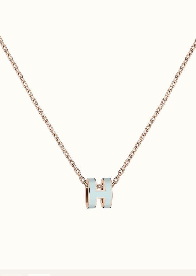 [Angela Jewellery]POP H LIGHT BLUE NECKLACE
