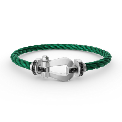 [Angela Jewellery]FORCE LARGE HORSESHOE BLACK DIAMOND BRACELET SILVER