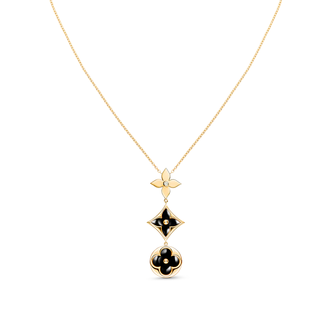 [Angela Jewellery]STAR AND SUN ONYX PINK GOLD NECKLACE