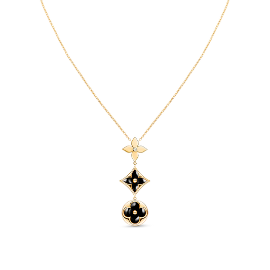 [Angela Jewellery]STAR AND SUN ONYX PINK GOLD NECKLACE