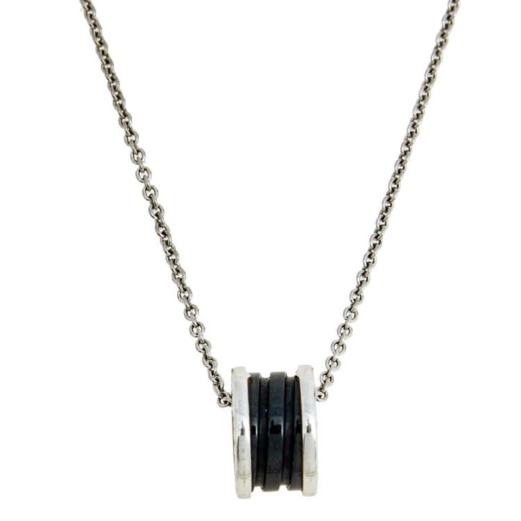 [Angela Jewellery]ZERO 1 BLACK CERAMIC SILVER NECKLACE