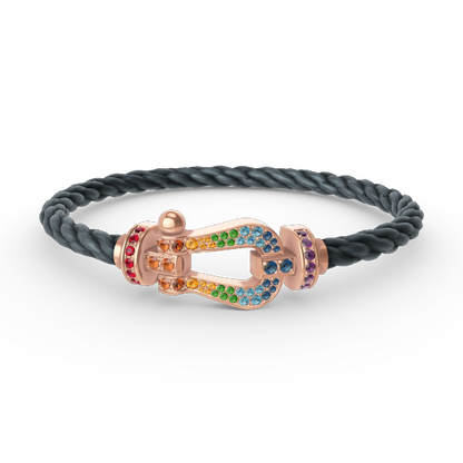 [Angela Jewellery]FORCE LARGE HORSESHOE  COLORED DIAMOND BRACELET ROSE GOLD