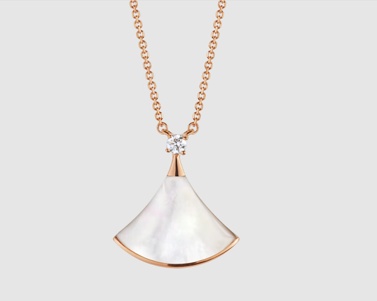 [Angela Jewellery]DREAM NECKLACE WHITE MOP PINK GOLD 1 DIAMOND