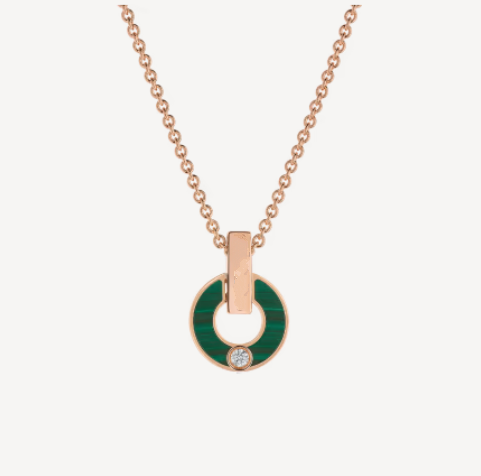 [Angela Jewellery]GARI NECKLACE PINK GOLD MALACHITE