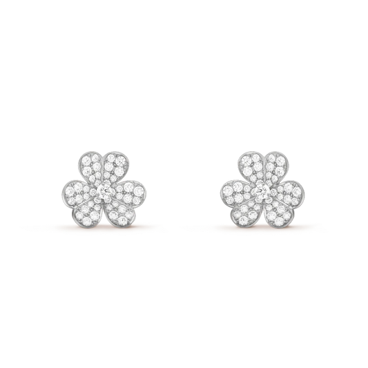 [Angela Jewellery]FRIVOLE SILVER FLOWER DIAMOND EARRINGS