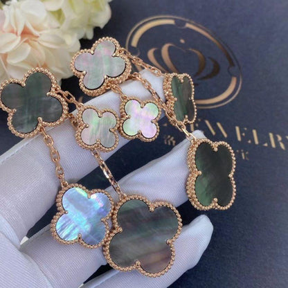 [Angela Jewellery]CLOVER EARRINGS DARK MOP 4 MOTIFS ROSE GOLD