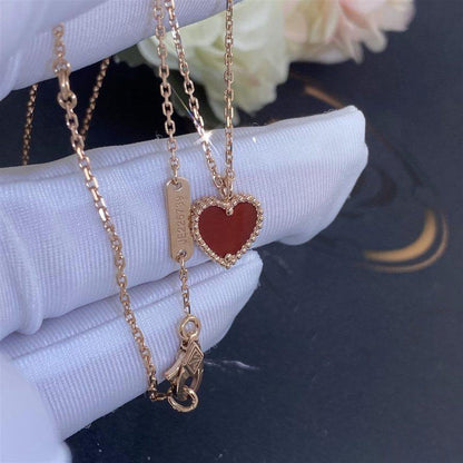[Angela Jewellery]SWEET CLOVER CARNELIAN HEART NECKLACE