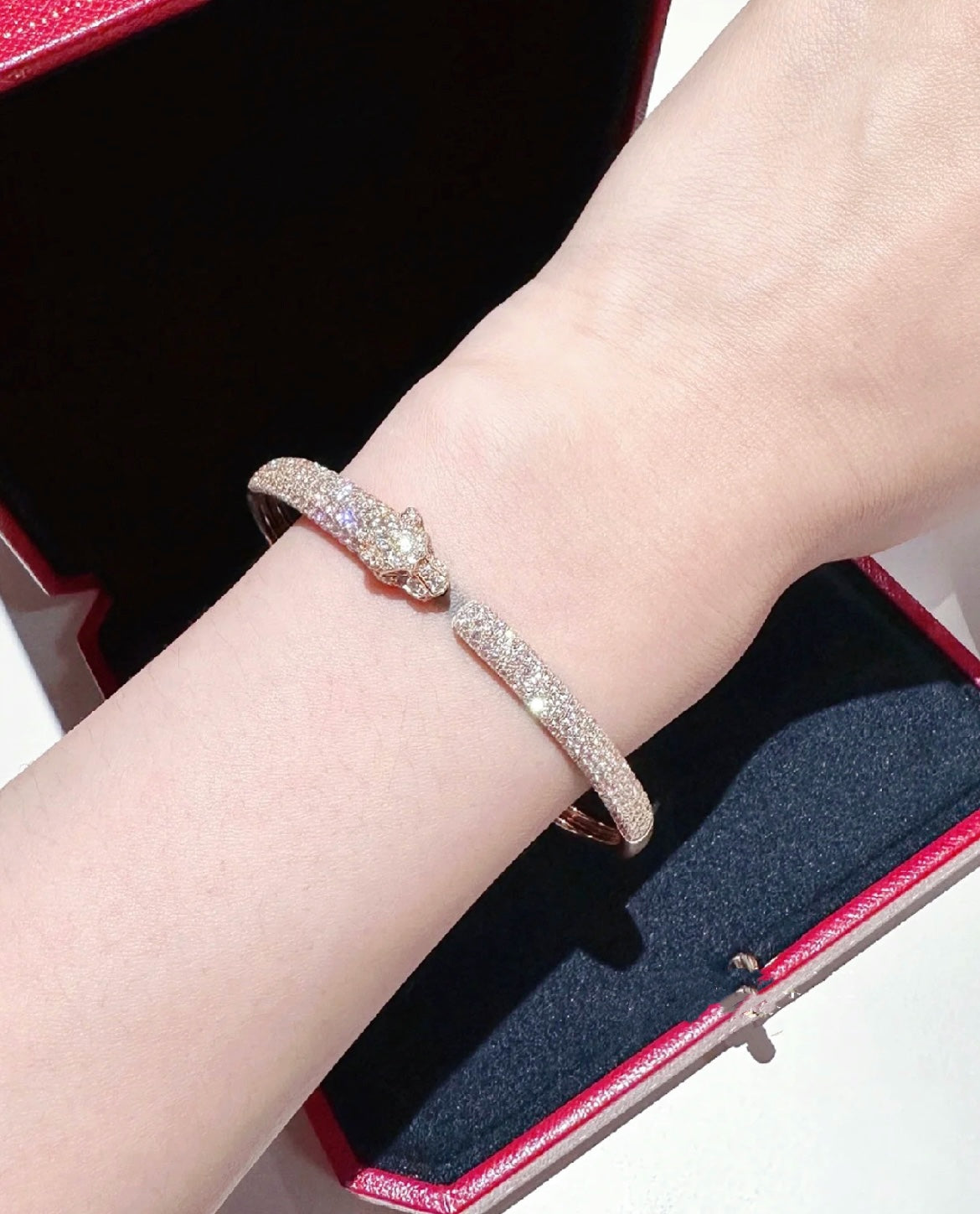 [Angela Jewellery]PANTHERE FULL DIAMOND OPEN BRACELET