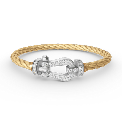 [Angela Jewellery]FORCE LARGE HORSESHOE FULL DIAMOND BRACELET SILVER