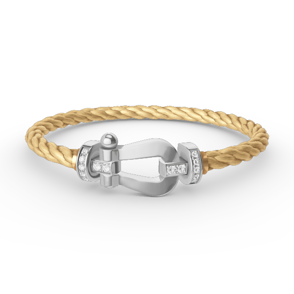 [Angela Jewellery]FORCE LARGE HORSESHOE HALF DIAMOND BRACELET SILVER