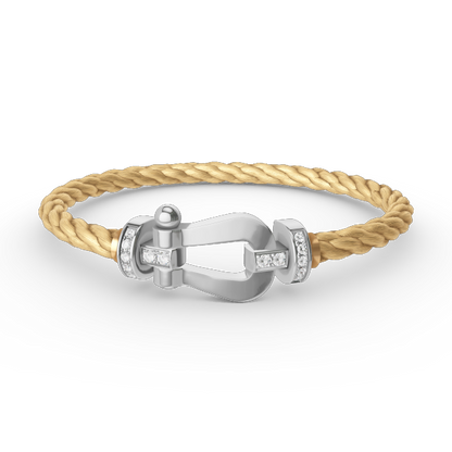 [Angela Jewellery]FORCE LARGE HORSESHOE HALF DIAMOND BRACELET SILVER
