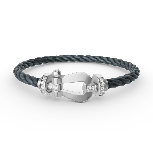 [Angela Jewellery]FORCE LARGE HORSESHOE HALF DIAMOND BRACELET SILVER