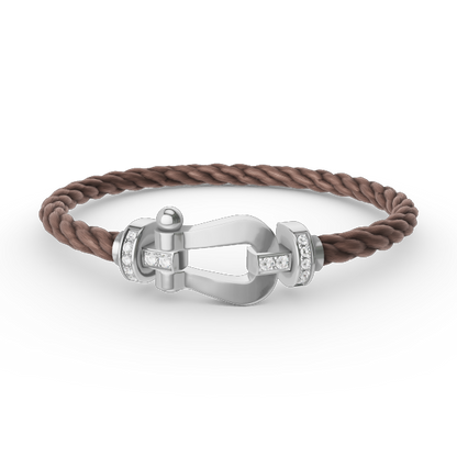 [Angela Jewellery]FORCE LARGE HORSESHOE HALF DIAMOND BRACELET SILVER