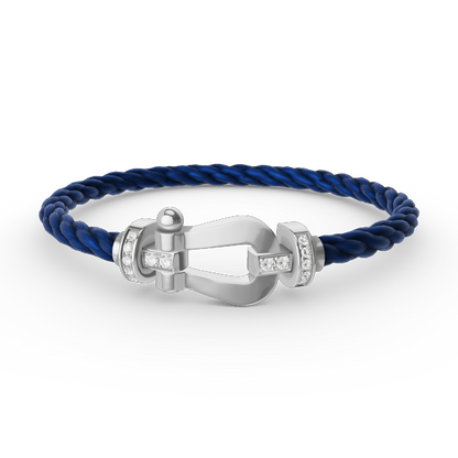 [Angela Jewellery]FORCE LARGE HORSESHOE HALF DIAMOND BRACELET SILVER