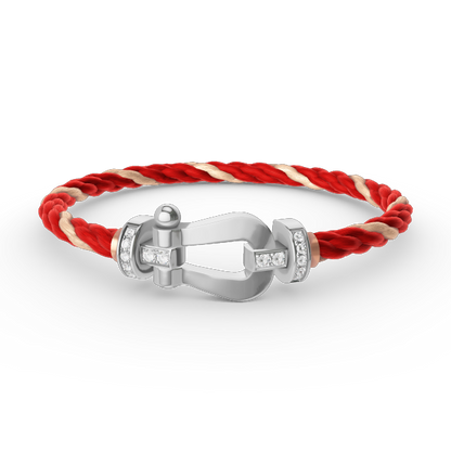 [Angela Jewellery]FORCE LARGE HORSESHOE HALF DIAMOND BRACELET SILVER