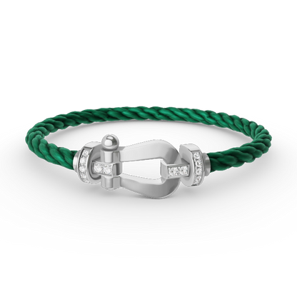 [Angela Jewellery]FORCE LARGE HORSESHOE HALF DIAMOND BRACELET SILVER