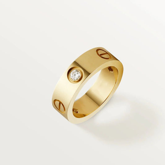 [Angela Jewellery]LOVE RING 5.5MM 3 DIAMONDS PINK GOLD